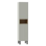 Coloana baie pe podea alb RAL 9016 cu nișă furnir natural – Marsal.ro